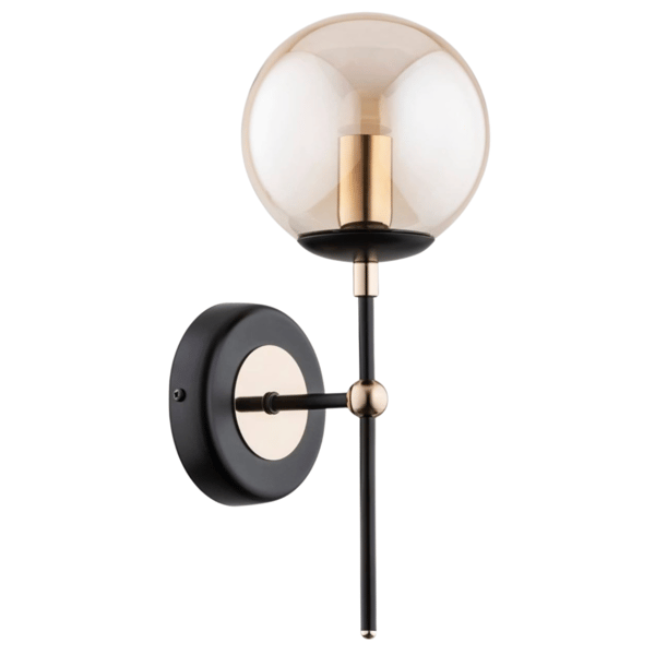 Moderne sort glasvæglampe ALFA ITORIS 28360