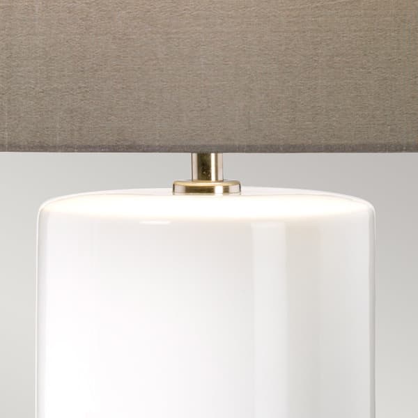 Bordlampe keramik grå hvid 68 cm Fulwell E27 60W Elstead