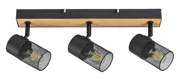 Lysskinne eg / sort E14 3x40W Metta 71153 Rabalux