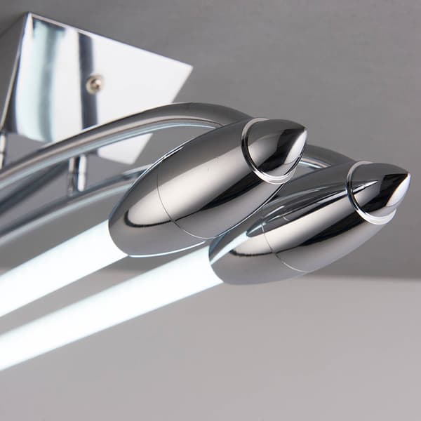 Taklampa modern krom dubbel linjär 2xT5 16W HARPER LED Endon