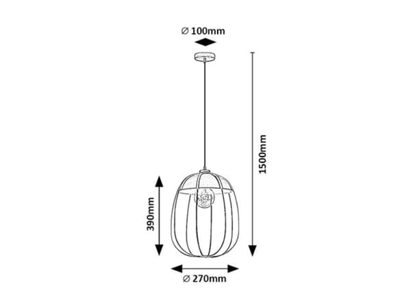 Pendellampe E27 1x60W mat sort 72024 Svens Rabalux
