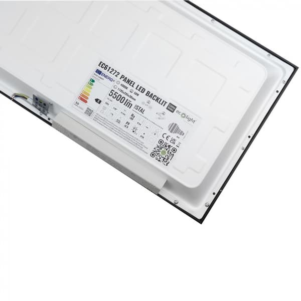 LED-panel 119.5x29.5x3 50W 4000K 5500lm svart rektangulär Ecolight
