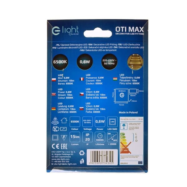 Trappelampe 1x0.6W LED OTI EKS4345 Eko-Light