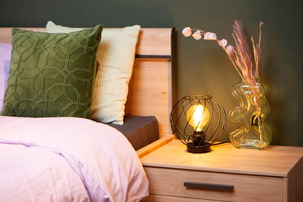 Bordlampe sort tråd rund 25 cm E27 Danza Lucide