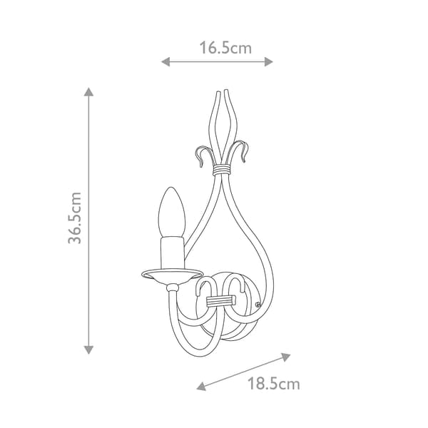 Rustik vägglampa ljusstake rostguld Windermere 1xE14 60W Elstead