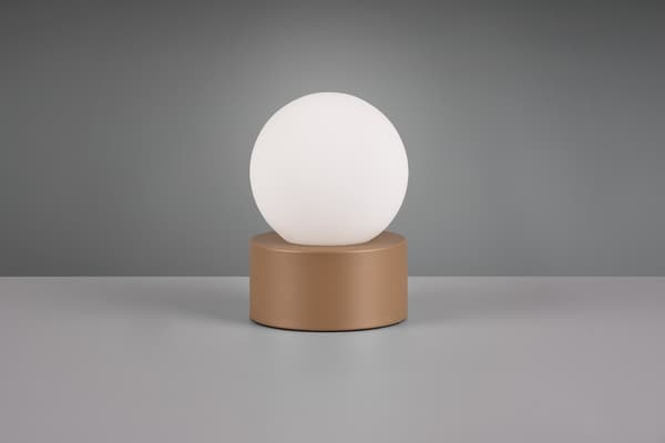 Bordslampa liten brun glas vit kula E14 Countess RL