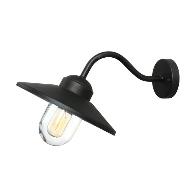 Utomhusvägglampa svart E27 60W Klampenborg Elstead