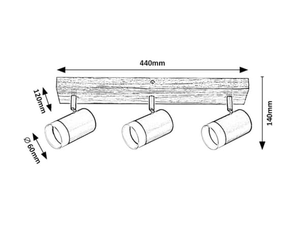 Spotlight eg / sort GU10 3X5W Toras 73123 Rabalux