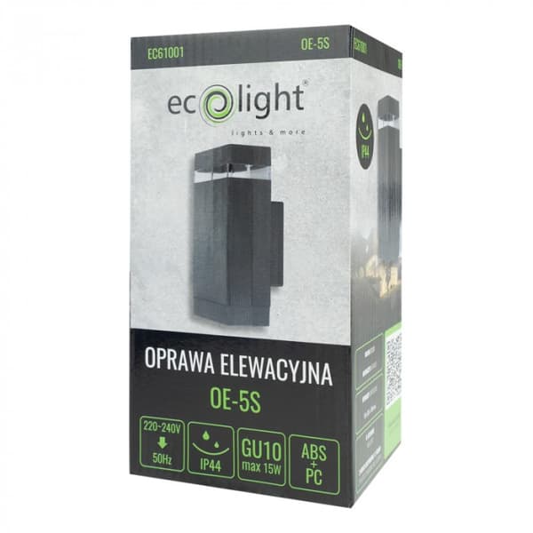 Moderni antrasiitinharmaa ulkoseinävalaisin 1xGU10 15W Ecolight