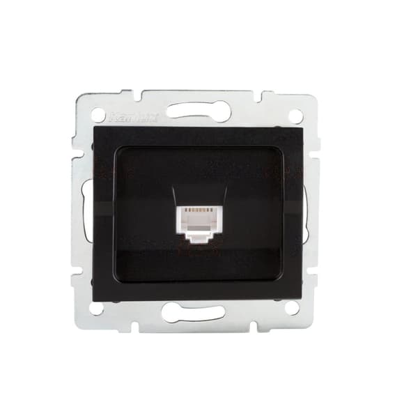 RJ45 Cat 6 Jack LOGI computerstik mat sort Kanlux 33594