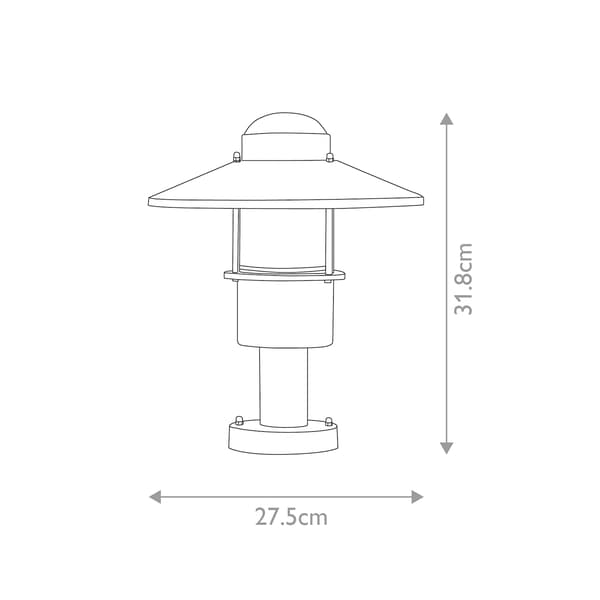 Utomhus sockellampa med sensor svart E27 60W Klampenborg Elstead