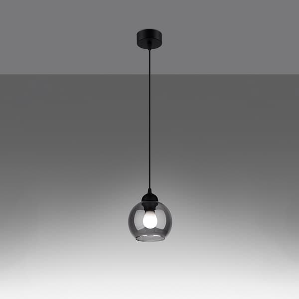 Pure Lume ROVANO pendel sort glaskugle E27 PU.1141