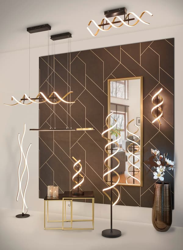 LED pendellampe SEQUENCE guld Trio 341810208