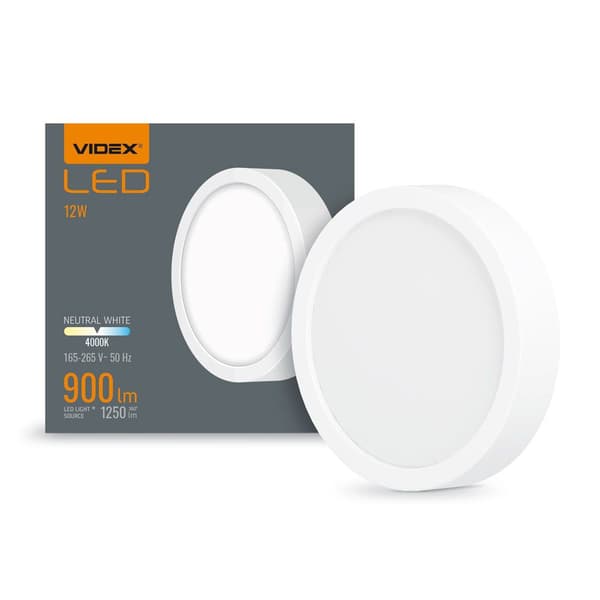 Plafon Down Light vit klass E 10W 1250lm 4000K 14.2 cm Videx