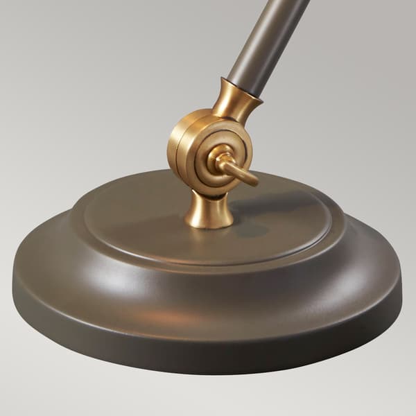 Retro bordlampe Provence grå med antik messing Elstead