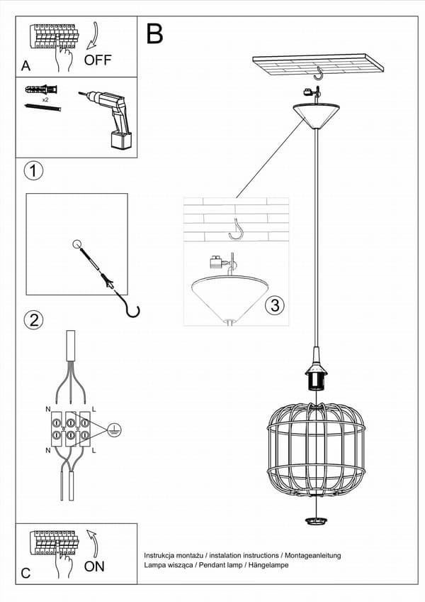 CELTA Pendellampe Hvid Sollux Lighting SL.0295