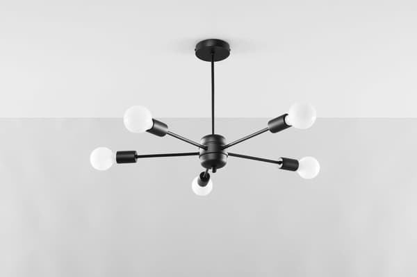 Lysekrone LANGO 5 sort Sollux Lighting model SL.1022