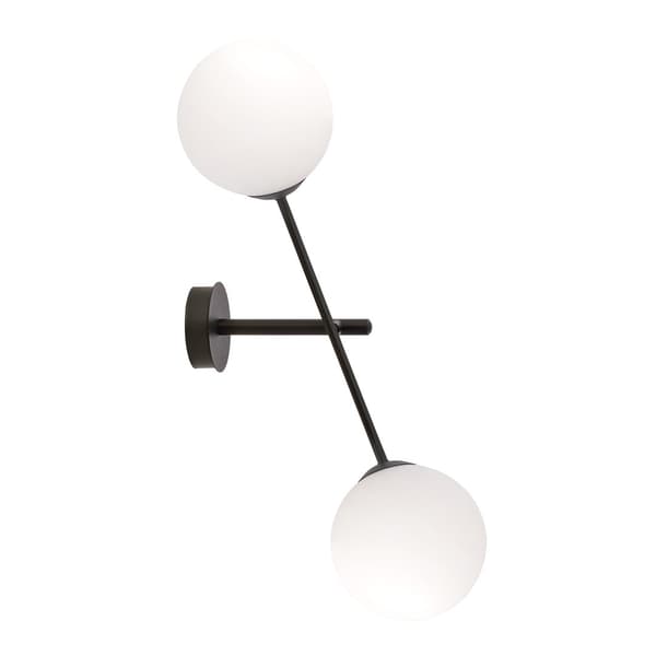 Væglampe Emibig 2xE14 40W LINEAR K2 SORT/OPAL 1169/K2