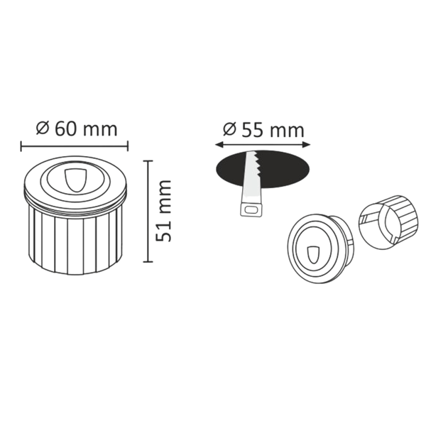 LED trappe- og facadebelysning Q2 rund 313683 Polux