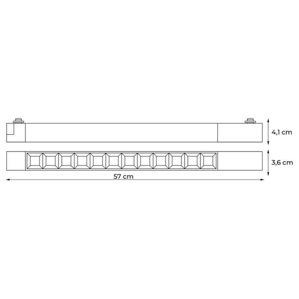 LED-skinnespot 30W lineær sort X-Line DPM