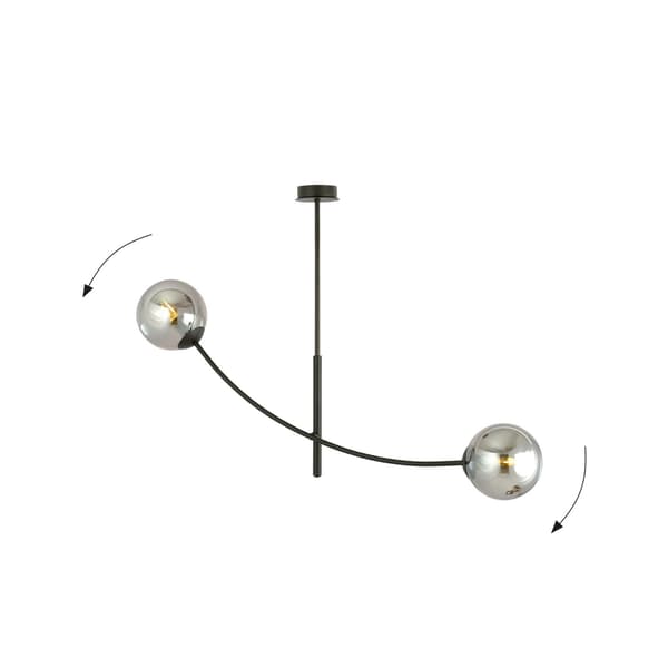 Emibig loftlampe 2xE14 40W HUNTER 2 SORT/GRAFIT 1100/2