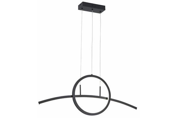 Moderne sort pendellampe Ring og Evora LED-skinne 32W REA339801-30 Reality