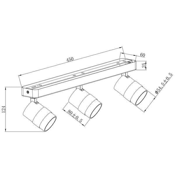Spot Anillo 3xGU10 sort LP-770/3W BK Light Prestige