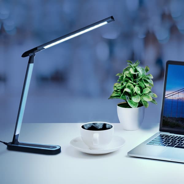 LED skrivebordslampe sort-sølv 4000K MADERA 324962 Polux
