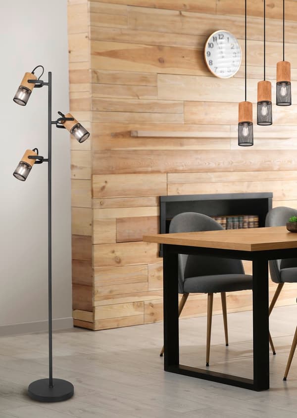 TOSH gulvlampe sort Trio 404300332