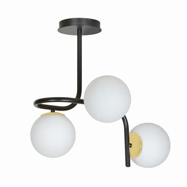 LOFTLAMPE Emibig 3xE14 40W RAGNAR 3 SORT GULD 1032/3