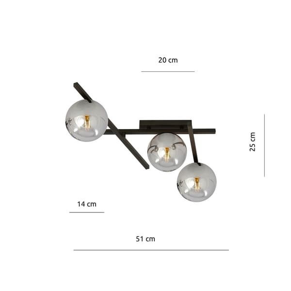 Emibig loftlampe 3xE14 40W SMART 3 SORT/GRAFIT 1104/3