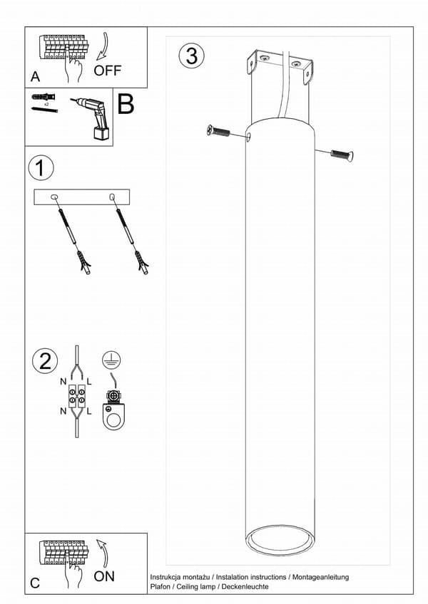 Spot LAGOS 40 sort Sollux Lighting model SL.1002