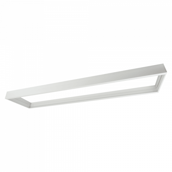 Snap-on overflademonteret ramme til LED-paneler 120x30 Backlit PVC 6.5cm hvid rektangulær Ecolight