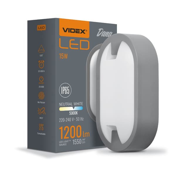 Ulkoseinävalaisin LED 15W 1550lm 5000K Videx