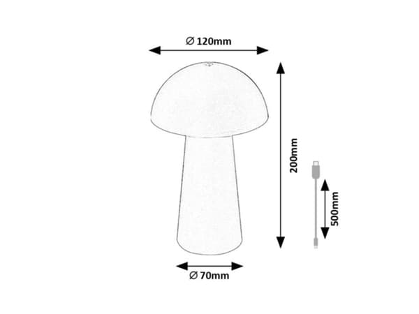 Bærbar sort champignon LED bordlampe 1.5W Mireo Rabalux