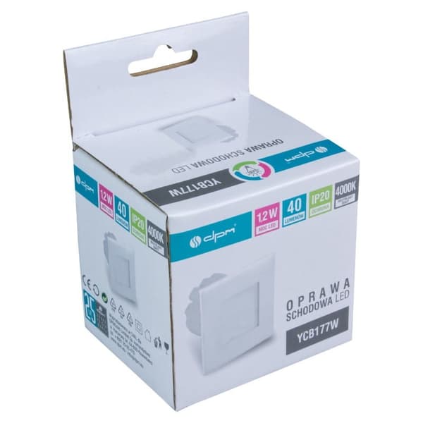 LED trappbelysning 1.2W fyrkantig vit DPM