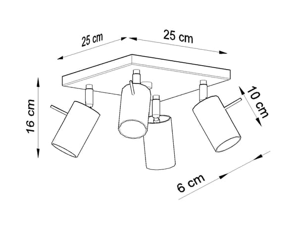 Kattovalaisin RING 4 Harmaa Sollux Lighting SL.0452