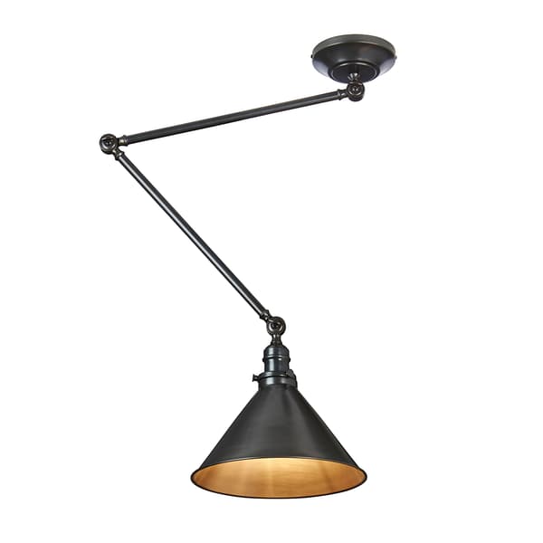 Væg- og loftlampe sort med elementer af gammel bronze Provence Elstead