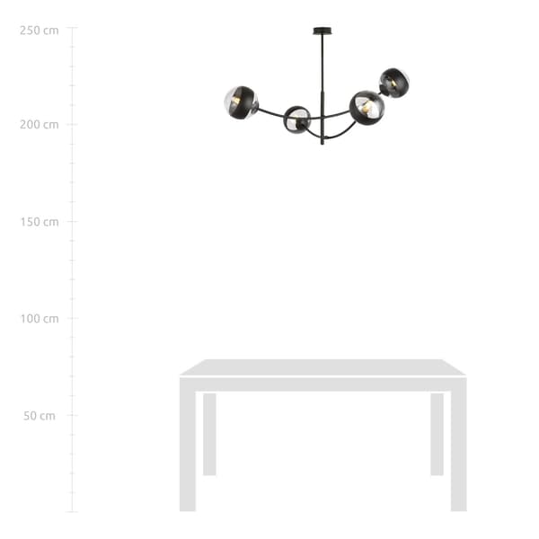 Emibig loftlampe 4xE14 40W HUNTER 4 BLACK/STRIPE 1101/4