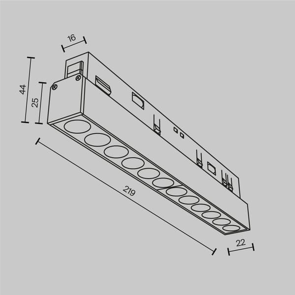 Sort lineær LED-skinnespot 12W 2700K POINTS Maytoni Technical