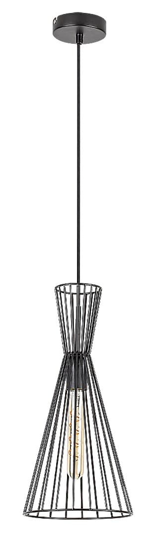 Industriel pendellampe E27 1x60W mat sort 72005 Leandros Rabalux