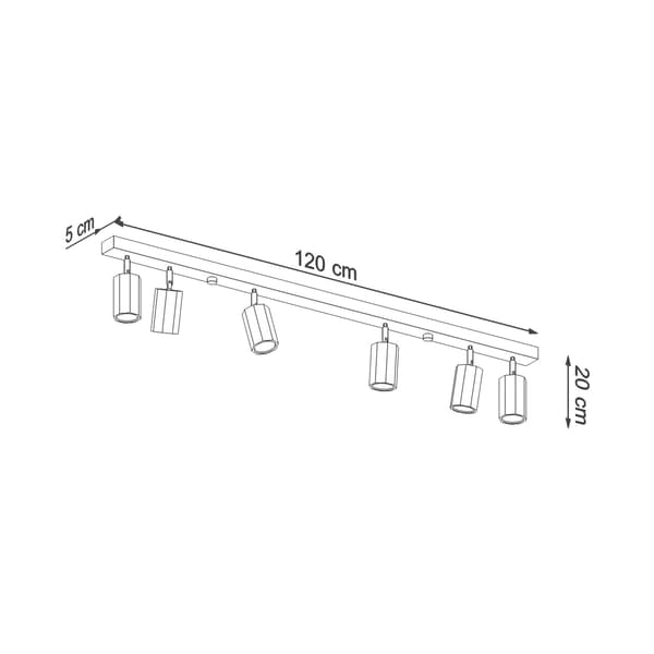 Loftlampe ZEKE 6 eg Sollux Lighting model SL.1032