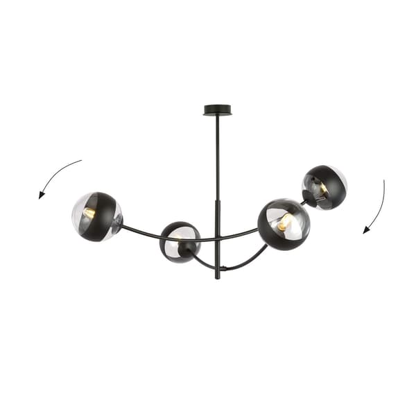 Emibig loftlampe 4xE14 40W HUNTER 4 BLACK/STRIPE 1101/4