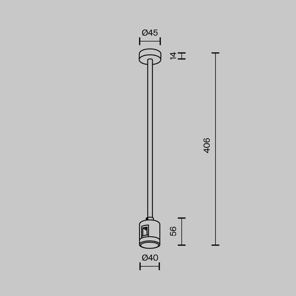Loftmontering med lige strømstik 40 cm messing FLARITY Maytoni Technical