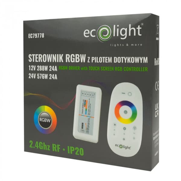 RGBW LED-strip controller touch 24A 288W RF Ecolight
