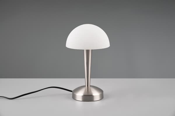 Bordslampa silver vit svamp touch E14 Canaria RL