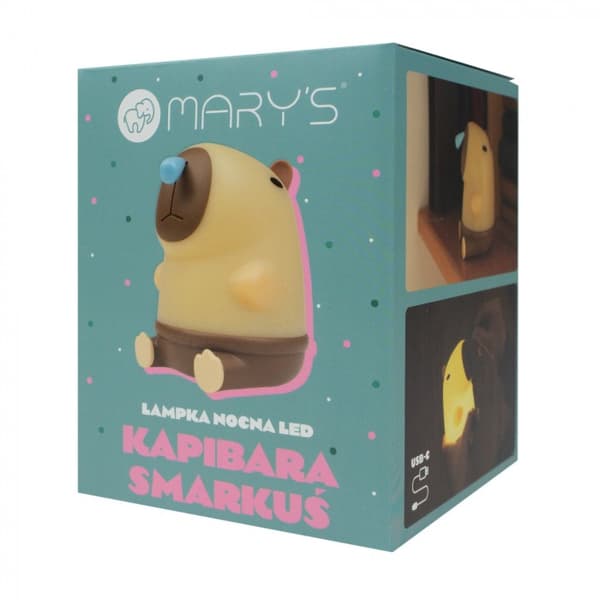 Trådløs natlampe til børn beige-brun kapybara Smarkuś LED 1.6W Mary's