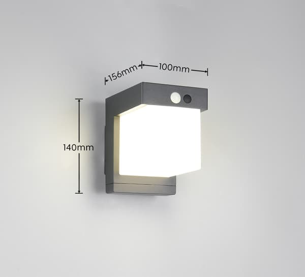Moderne sort hybrid solcelle LED udendørs væglampe 5.5W COLOMBO RL