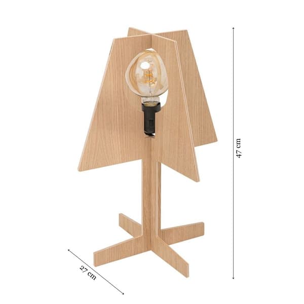 Bordlampe træ lyst træ E27 40W Oak Zuma Line
