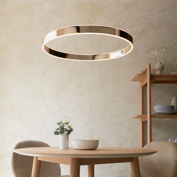Moderne pendellampe Ø60cm guldring LED 42W GEN Endon
